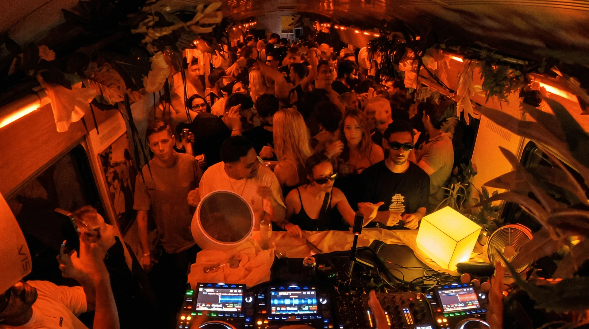 A full dancefloor from above